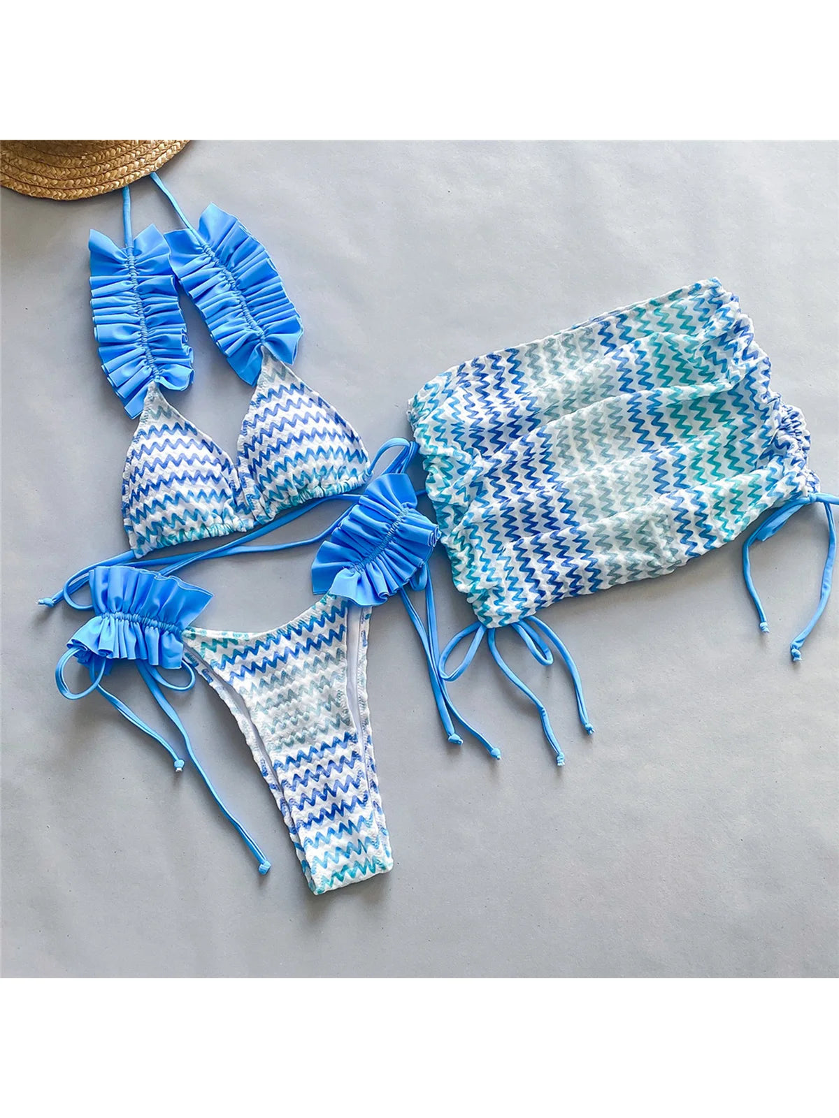 Piece Ruffle Bikini Set