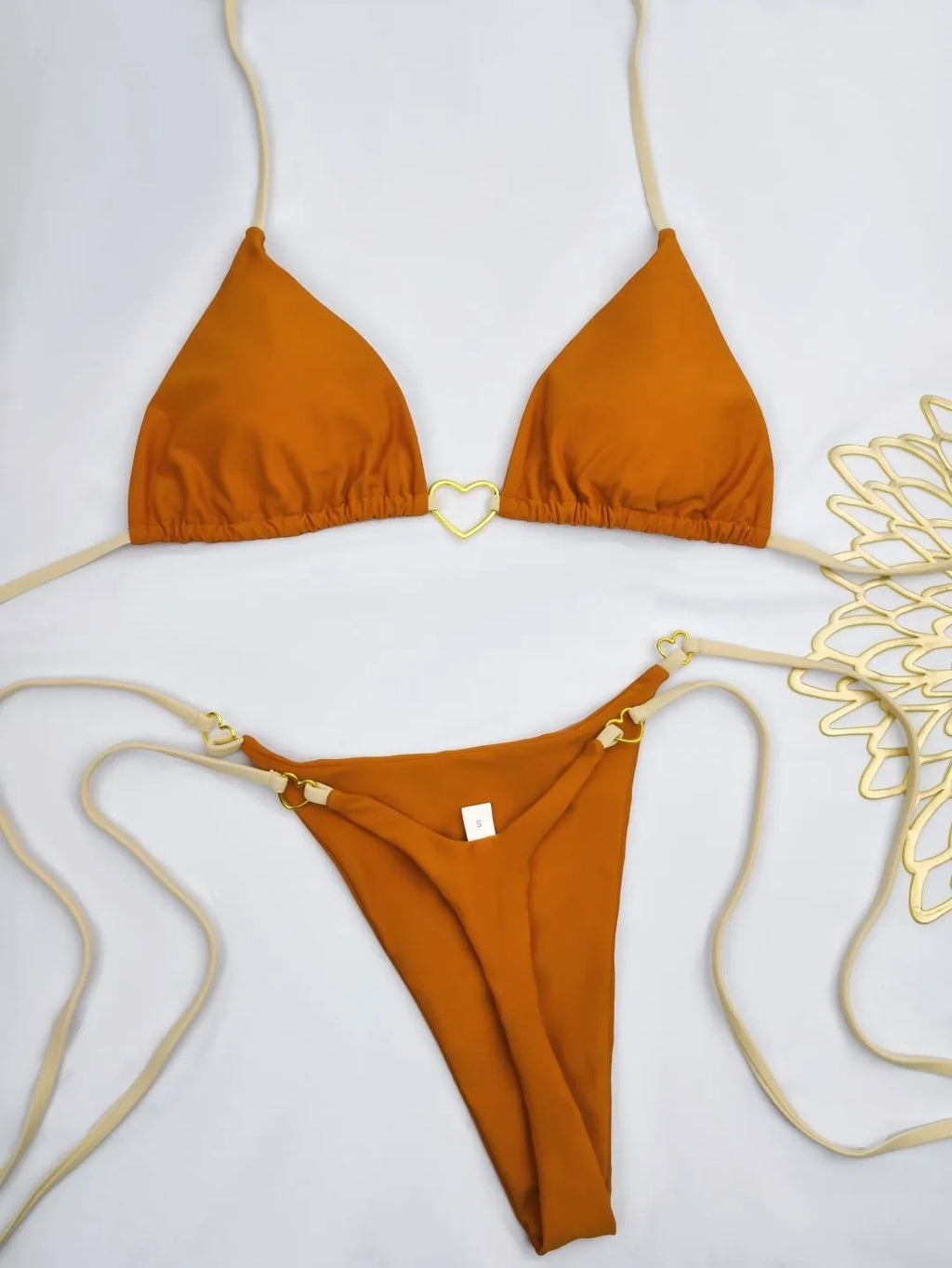 White Lace-Up Bikini Set